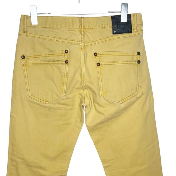 RING OF FIRE Slim Straight Denim Jeans 5-Pockets Mid-Rise Cotton Yellow 31X30 - Picture 4 of 11
